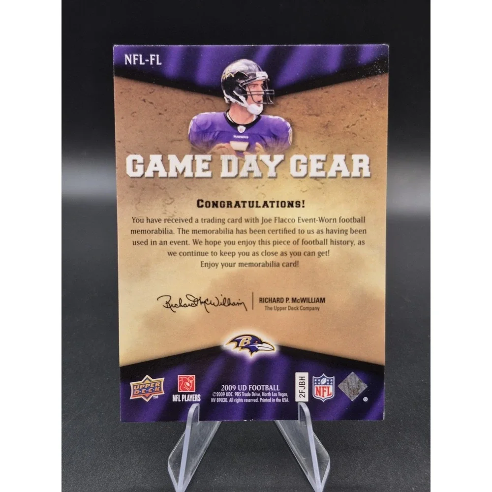 2009 Upper Deck Joe Flacco #NFL-FL Game Day Wesr Jersey (MEM) Baltimore Ravens